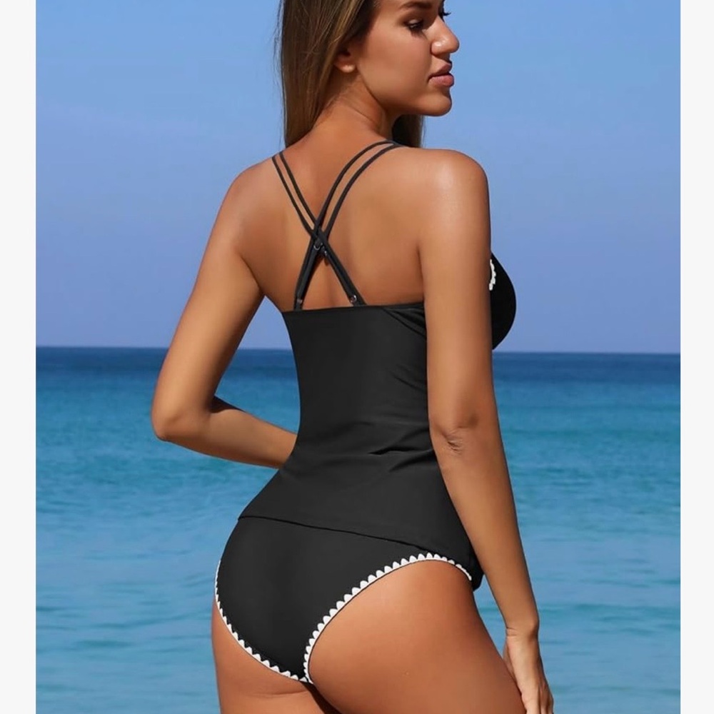 Zaful Black and White Trim Bikini Set - Picture 5 of 9
